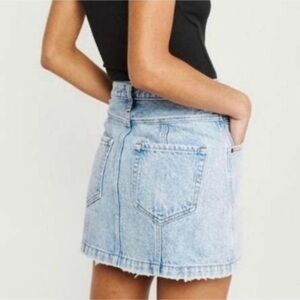 Abercrombie &- Fitch Acid Wash Button Natural Rise Skirt